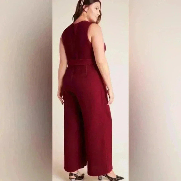 Anthropologie Greylin Jumpsuit Colleen Contrast Stitch belted sleeveless - Picture 4 of 13